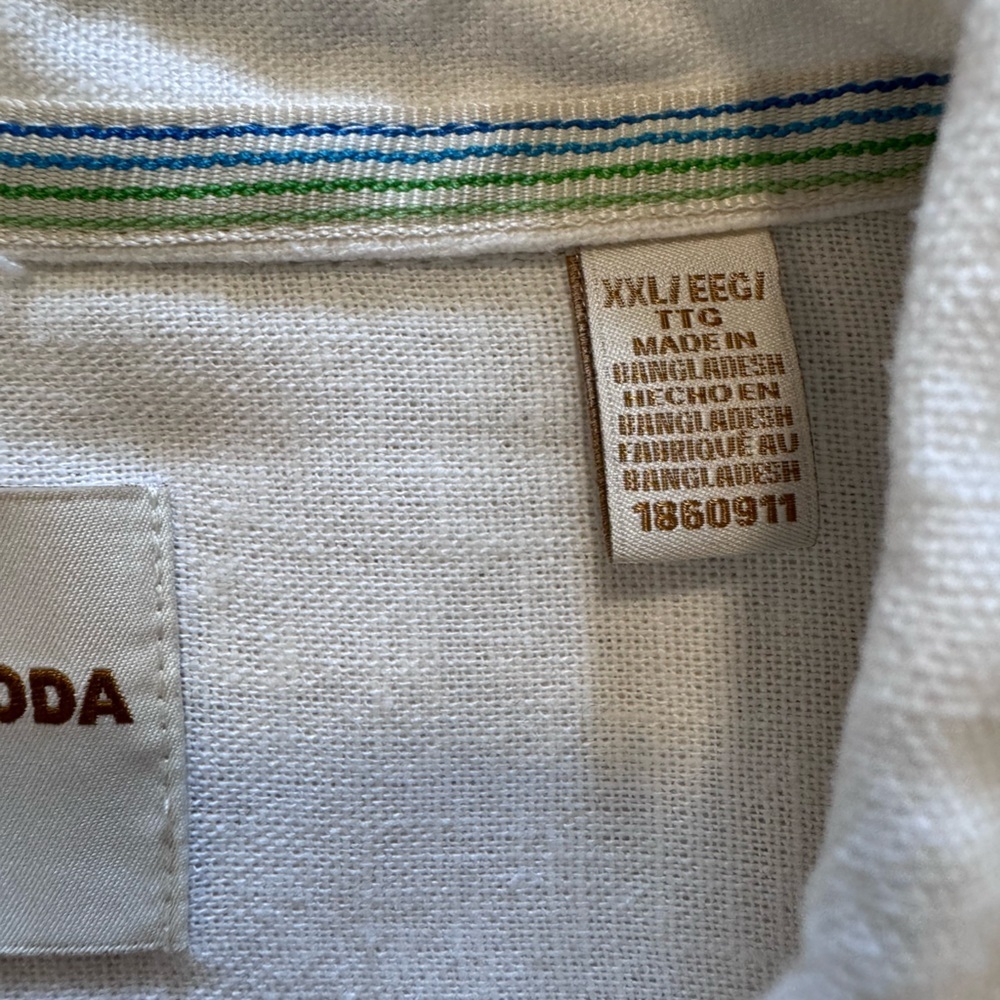 Scotch & Soda Shirt Linen Blend Sz XXL Short Sleeve Woven Off White Vacation - Picture 11 of 14